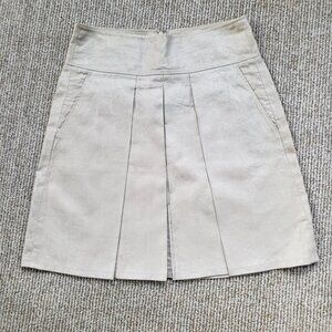 Pleated Linen Skirt Women's 4 DKNY